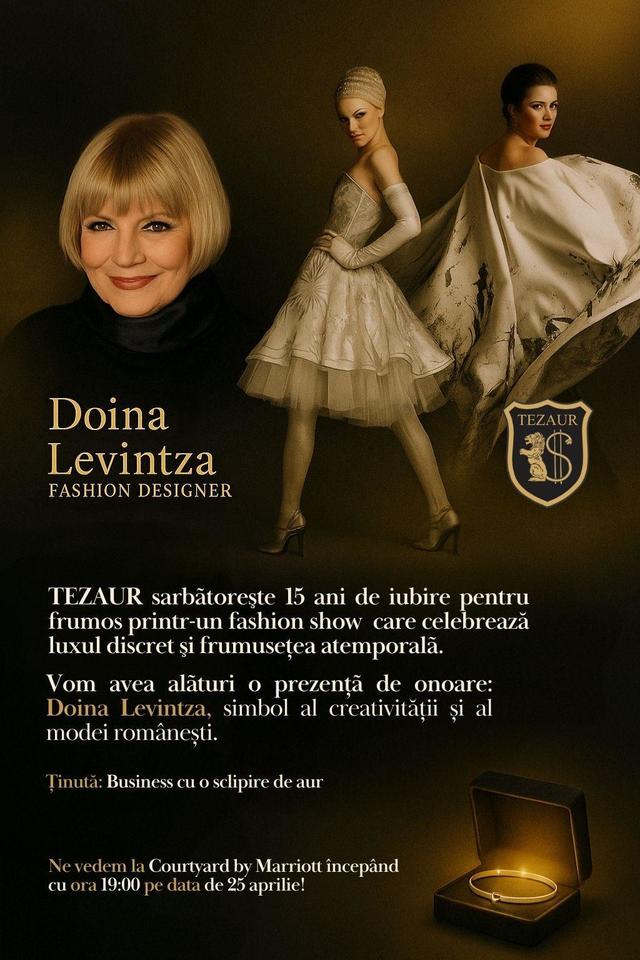 Eleganță strălucitoare și rafinament desăvârșit: TEZAUR a marcat 15 ani de excelență printr-un spectacol de modă deosebit 1 stralucire de aur si eleganta la superlativ tezaur a sarbatorit 15 ani de excelenta cu un fashion show spectaculos 680b112c3d19d