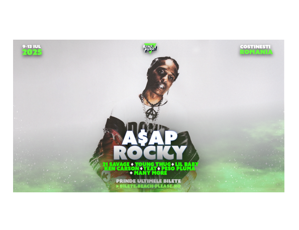 ASAP Rocky strălucește pe scena festivalului Beach, Please! din Costinești! 1 superstarul asap rocky pe scena festivalului beach please din costinesti 6811ced4bdae1