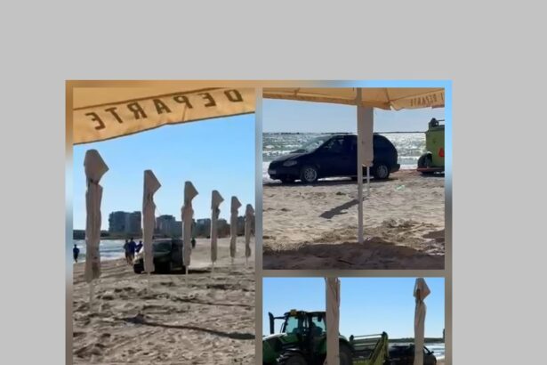 video imagini incredibile pe plaja la mamaia femeie blocata cu masina in nisip salvata de un utilaj al apelor romane 6811fd7b64ae8