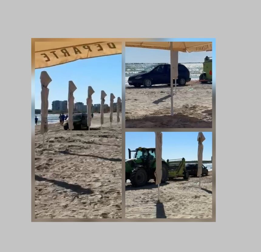Spectacol pe plaja din Mamaia: O șoferiță salvată din nisip de o echipă de intervenție! 1 video imagini incredibile pe plaja la mamaia femeie blocata cu masina in nisip salvata de un utilaj al apelor romane 6811fd7b64ae8