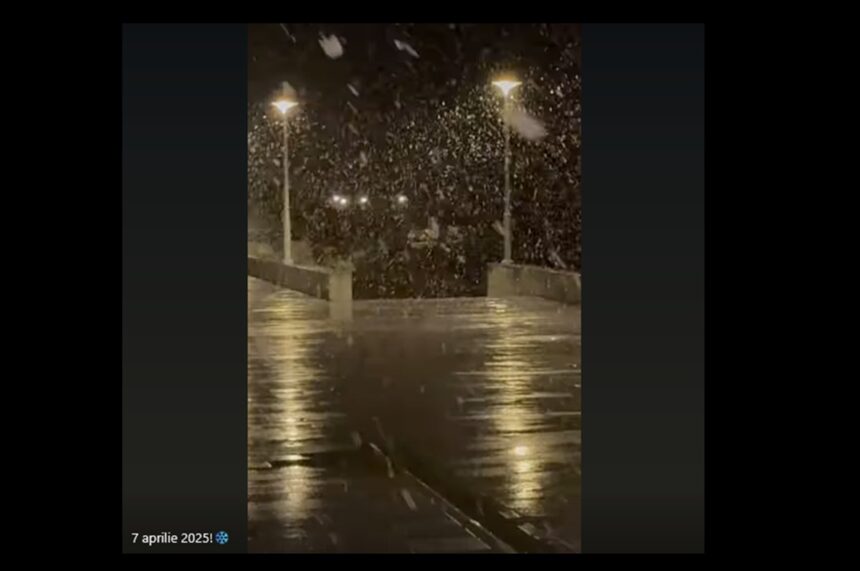 Constanța sub mantia de zăpadă! Mănoasa ninsoare a Floriilor îmbracă casele în alb fin. 1 video ninge la constanta zapada mieilor cade marunt peste case in saptamana floriilor 67f3685e67def