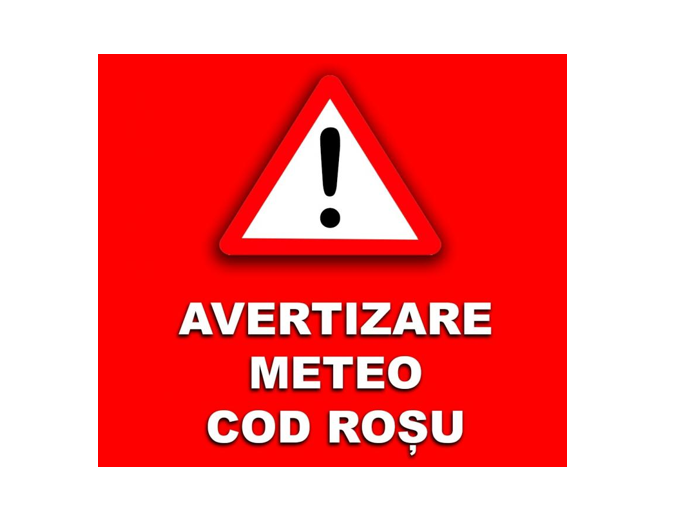 Alertă de urgență: Cod Roșu în zece comunități din județul Tulcea 1 avertizare de cod rosu in 10 localitati din judetul tulcea 682f446c2bf28