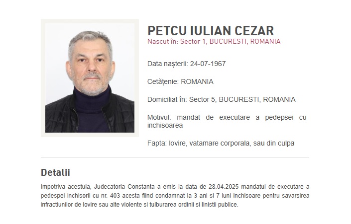 Bărbatul iertat de doi președinți români, ce se mândrește cu legăturile sale cu oficialii și care a provocat incidente cu poliția din Constanța, căutat de autorități 1 barbatul gratiat de doi presedinti ai romaniei care se lauda ca e prieten cu toti demnitarii si care s a luat la tranta cu politistii locali din constanta dat in urmarire 6813f1618118c