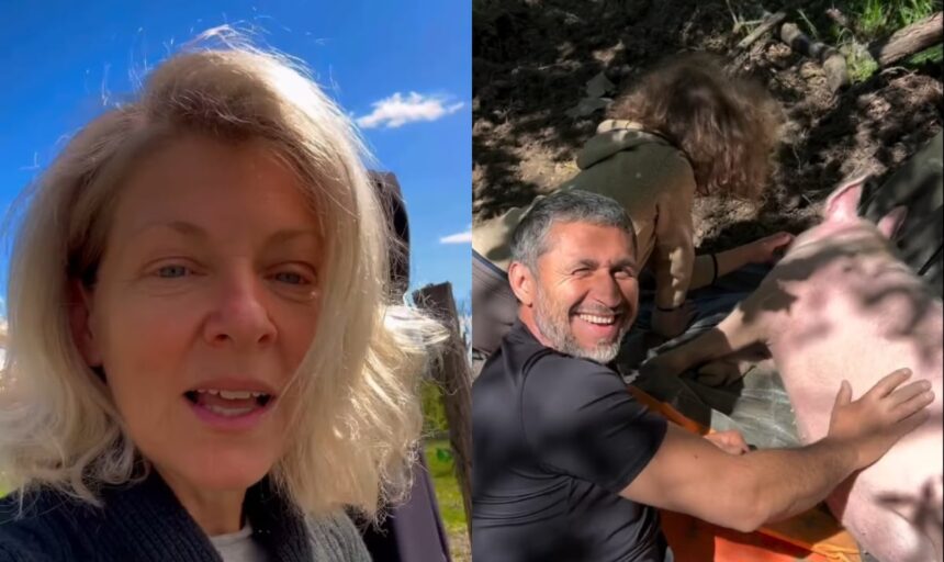 Dragoș Bucur și micuțul Kadri, surprinși în momente de joacă alături de porcul de casă, în grădina lor. Dana Nălbaru a surprins clipa în timp ce se odihnea de la sădirea răsadurilor. 1 dragos bucur si baietelul kadri surprinsi cand se joaca cu porcul familiei in gradina casei dana nalbaru i a filmat cand a luat o pauza de la sadit rasaduri 682dda6f45c45