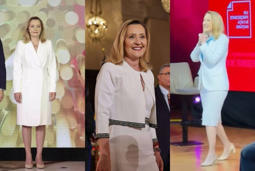 Elena Lasconi: Trei confruntări electorale, trei rochii albe – semnificația alegerilor stilistice ale candidatei la președinție. 1 elena lasconi trei dezbateri electorale si trei tinute albe semnificatia din spatele alegerilor vestimentare ale candidatei la presedintie 68132ed950c84
