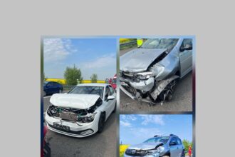 foto accident cu sase masini pe autostrada a2 sensul bucuresti constanta in autovehicule se aflau 14 adulti si doi copii 6813246be5bed