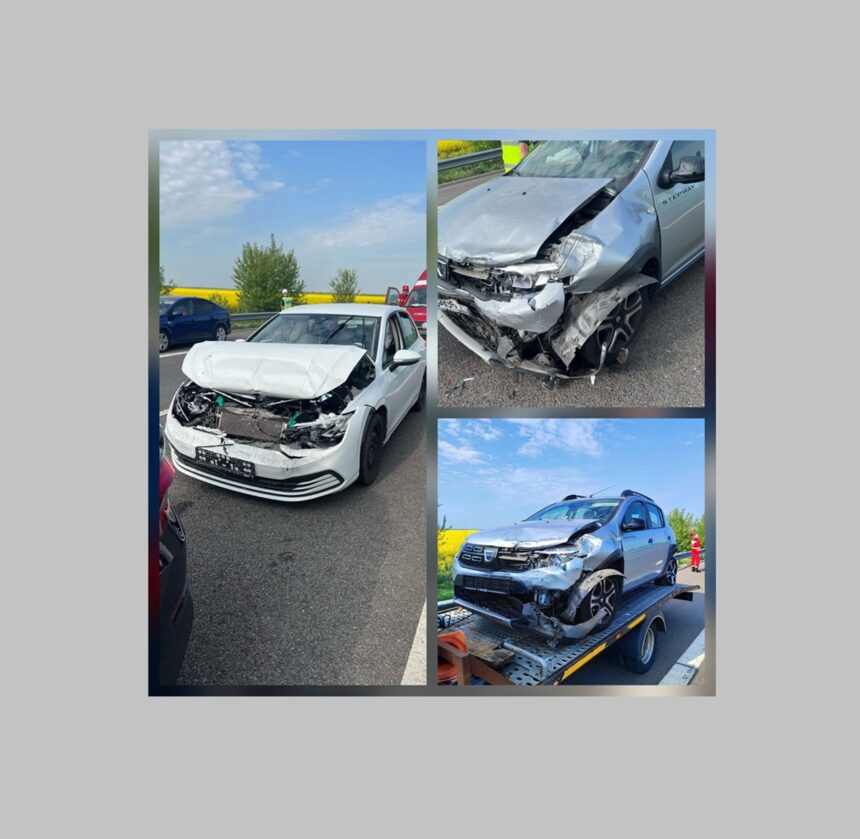 Coliziune spectaculoasă în lanț pe Autostrada A2: 14 adulți și 2 copii implicați în incidentul dintre București și Constanța 1 foto accident cu sase masini pe autostrada a2 sensul bucuresti constanta in autovehicule se aflau 14 adulti si doi copii 6813246be5bed