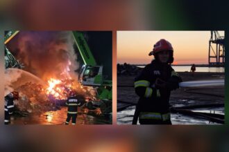 foto video incendiu in portul constanta sud agigea pompierii s au luptat cu flacarile mai multe ore focul a distrus 800 de tone de deseuri feroase 683aa353227f1