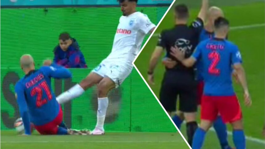 Vlad Chiricheș, debut fulminant în confruntarea cu Craiova! A fost sancționat imediat cu un cartonaș galben! 1 foto vlad chiriches intrare criminala in startul meciului cu craiova a vazut instant cartonasul galben 6828c4fce7406