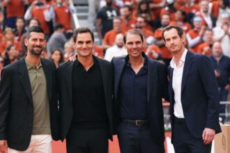 galerie foto nadal federer djokovic si murray din nou impreuna pe teren la roland garros spaniolul a primit doua distinctii unice in istorie 683377af64e84
