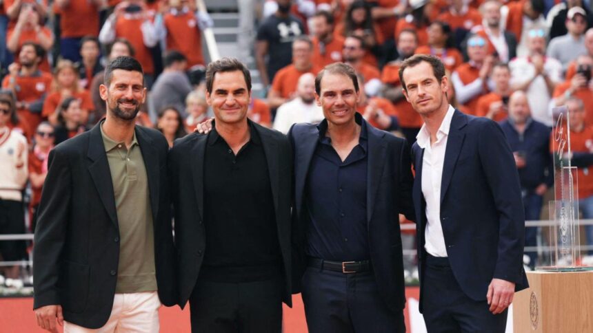 "Întâlnire de legendă la Roland Garros: Nadal, Federer, Djokovic și Murray strălucesc, iar spaniolul primește distincții istorice" 1 galerie foto nadal federer djokovic si murray din nou impreuna pe teren la roland garros spaniolul a primit doua distinctii unice in istorie 683377af64e84