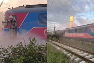 incendiu la locomotiva unui tren cu 36 de vagoane care transporta titei au intervenit pompierii din prahova 683a2244676c6