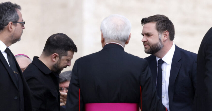 JD Vance se întâlnește la Roma cu Volodimir Zelenski: Prima discuție după tensiunile din Biroul Oval din februarie 1 jd vance se intalneste la roma cu volodimir zelenski este prima intrevedere dupa cearta din biroul oval in februarie 6829f4d124da2