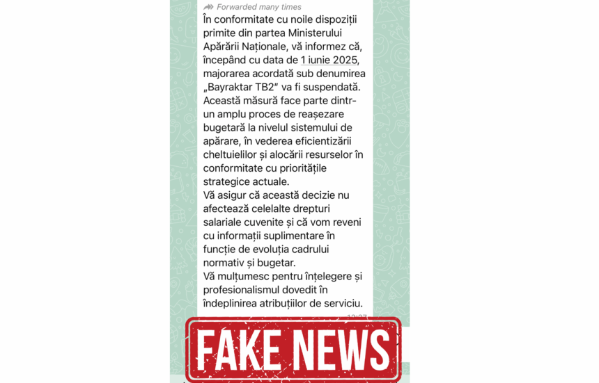 MApN clarifică cu tărie o informație eronată despre suspendarea măsurilor de atragere și retenție a personalului din sectorul apărării 1 mapn dezminte ferm o dezinformare privind suspendarea masurilor de retentie si atragere a personalului din domeniul apararii 681f43fb6705b