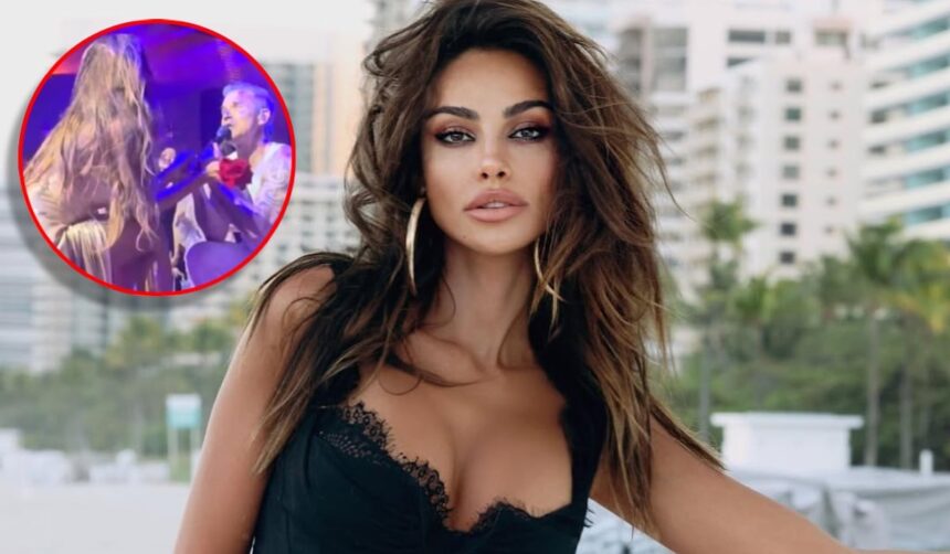 Robbie Williams, în genunchi, în fața Mădălinei Ghenea: Un moment de neuitat la festinul unui mogul italian 1 robbie williams in genunchi in fata madalinei ghenea moment spectaculos la petrecerea unui milionar italian 682339390bec9