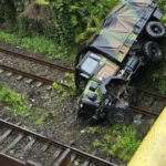 Accident spectaculos: Un vehicul militar NATO a căzut de pe un pasaj, răniți doi soldați francezi la Călimănești 2 un camion nato s a rasturnat de pe un pasaj rutier pe calea ferata la intrarea in calimanesti doi militari francezi au fost raniti 6827557e37bff