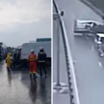 Coliziune dramatică pe A1, în Arad: Impactul devastator dintre un autotren, un microbuz și o autoutilitară de 3,5 tone 3 video accident grav de pe a1 arad momentul in care un autotren un microbuz si autoutilitara de 35 tone se ciocnesc 68260bcd495fe
