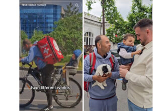 video aurel taticul livrator de mancare filmat cu baietelul pe bicicleta este din judetul tulcea povestea lui este impresionanta 681f0696b6fb7
