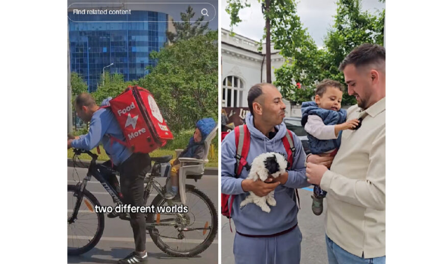 Aurel, tatăl care livrează mâncare și își plimbă băiețelul pe bicicletă, din județul Tulcea: O poveste deosebită care te va emoționa! 1 video aurel taticul livrator de mancare filmat cu baietelul pe bicicleta este din judetul tulcea povestea lui este impresionanta 681f0696b6fb7