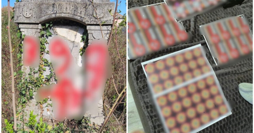 Tineri scandalagii transformă un cimitir în scenă de vandalism cu simboluri naziste: reacția poliției după ce imaginile au fost postate pe rețelele sociale. 1 video cimitir vandalizat cu insemne naziste de trei tineri s au filmat si au publicat imaginile pe retelele sociale ce cred politistii 6826baa57ef5f