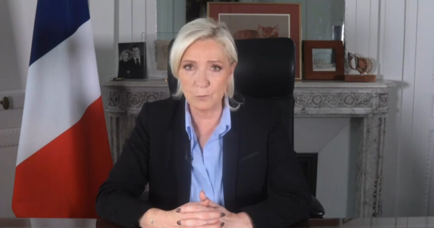 Marine Le Pen, figura marcantă a extremei drepte din Franța, își declară sprijinul pentru George Simion în runda decisivă a alegerilor prezidențiale. 1 video marine le pen lidera de extrema dreapta din franta il sustine pe george simion in turul doi al prezidentialelor 6824dc842cd32