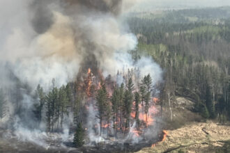 video peste 17 000 de persoane evacuate din cauza incendiilor de vegetatie in centrul canadei flacarile se deplasau foarte repede 683820fe85c99