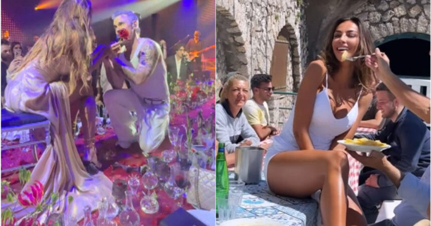 Robbie Williams îngenunchează în fața Mădălinei Ghenea: un moment impresionant la o petrecere deosebită. 1 video robbie williams in genunchi in fata madalinei ghenea gestul facut de artist la o petrecere exclusivista 682581c9e2c12