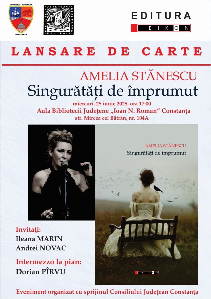 Amelia Stănescu dezvăluie noua sa carte de versuri „Singurătăți de împrumut” la Biblioteca Județeană din Constanța 1 amelia stanescu lanseaza volumul de poeme singuratati de imprumut la biblioteca judeteana constanta 6855f67322614