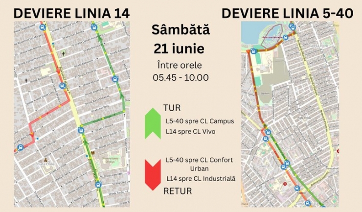 CT BUS Constanța: Modificări de traseu pentru liniile 5, 14 și 40 sâmbătă, 21 iunie 1 ct bus constanta liniile 5 40 si 14 deviate sambata 21 iunie 68541f97b5f39