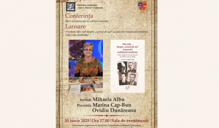 "Întoarcerea din exil: O carte dedicată maeștrilor poeziei românești contemporane, la Biblioteca Județeană Constanța" 1 din exil despre careul de asi ai poeziei romanesti moderne lansare de carte la biblioteca judeteana constanta 685e93587de82