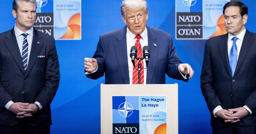 Donald Trump își expune viziunea după întâlnirea de la NATO de la Haga: declarații despre securitatea Europei, Vladimir Putin și Iran 1 donald trump discurs dupa summitul nato de la haga ce a spus presedintele sua despre apararea europei vladimir putin si iran 685c186786d3a