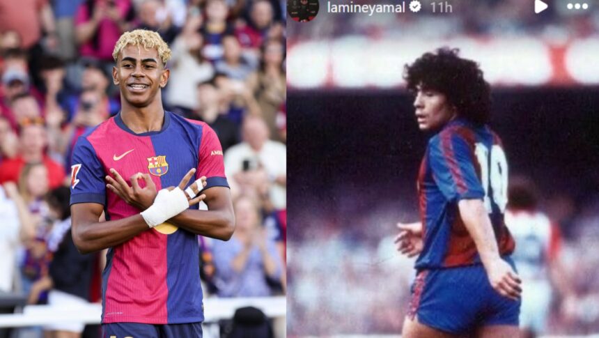 Lamine Yamal împărtășește o imagine cu legendarul Maradona și adaugă un mesaj emoționant 1 foto lamine yamal a postat o poza cu maradona si apoi a scris asta 6860d877b9b71