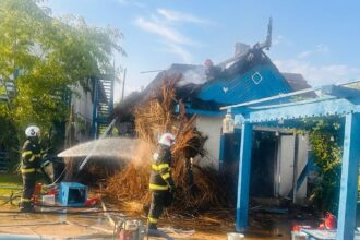 foto video a ars o pensiune din dunavatul de sus localnicii au luptat cot la cot cu pompierii sa stinga flacarile vezi aici de la ce a pornit incendiul 685adb245aed1