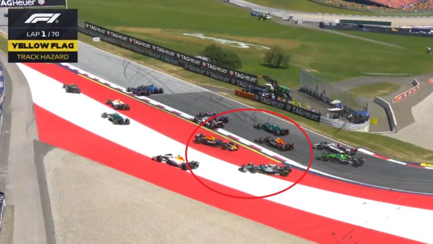 Verstappen în Dificultate! Eliminat din competiție încă din prima rundă a Marelui Premiu al Austriei 1 galerie foto dezastru pentru verstappen a fost scos din cursa in primul tur din marele premiu al austriei 686144627a404