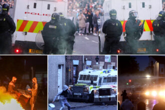 galerie foto romanii sunt vizati in mod special continua violentele in orasul nord irlandez ballymena incendieri case distruse de protestatari 684a87dbbaa9f