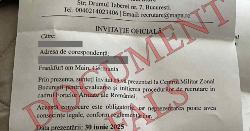 MApN: Rumorile despre recrutarea românilor din diaspora sunt nefondate. „Informația este eronată” 1 mapn romanii din diaspora nu sunt chemati la centre de recrutare acest document este fals 6841afe901b6c