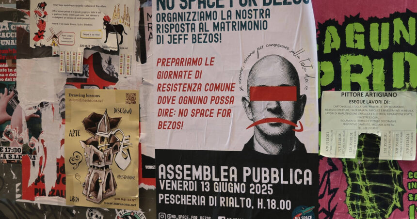 „Nunta lui Jeff Bezos în Veneția stârnește nemulțumiri: Localnicii protestează, spunând că orașul e sufocat” 1 no space for bezos nunta lui jeff bezos in venetia enerveaza localnicii si declanseaza proteste orasul este epuizat 684d8a0a3152d