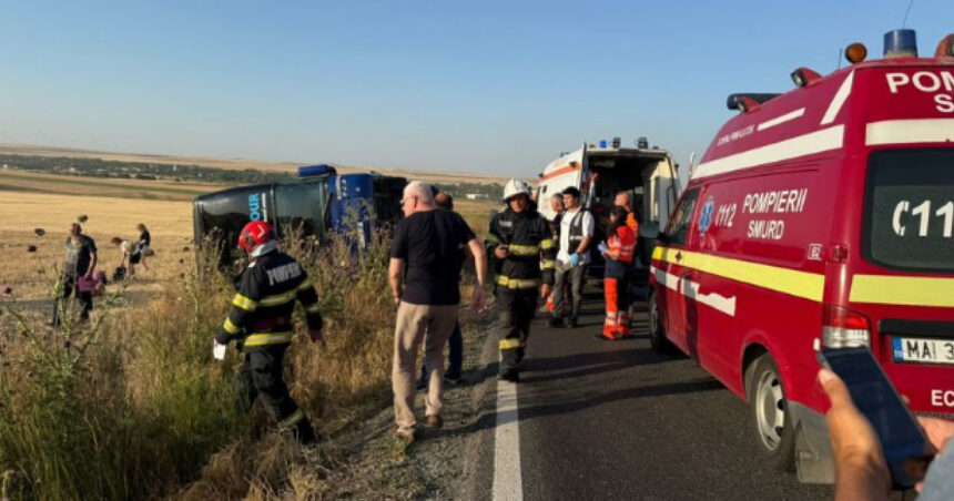 Alertă de Urgență în Constanța: Un autocar răsturnat și un autoturism implicat în incident! 1 plan rosu de interventie in constanta activat dupa ce un autocar s a rasturnat in accident a fost implicat si un autoturism 685c2a5831c1e