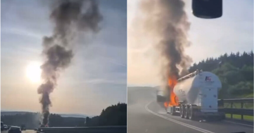 Incendiu devastator la un camion de ciment în Cluj: flăcările au cuprins cabina vehiculului! 1 video camion cu ciment cuprins de flacari in cluj incendiul a izbucnit la cabina vehiculului 684150f5398c5