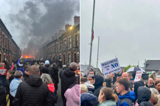 video case incendiate si violente in strada in irlanda de nord dupa ce doi baieti romani de 14 ani au fost arestati preventiv pentru viol 6847da5c15166