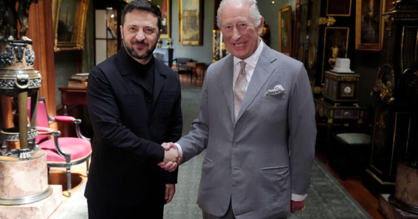 Zelenski în Marea Britanie: Întâlnire istorică cu Regele Charles al III-lea la Windsor 1 volodimir zelenski vizita in marea britanie presedintele ucrainean s a intalnit si cu regele charles al iii lea la windsor 685971cf68276