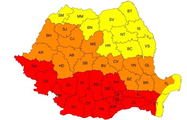 Alertă meteorologică: Caniculă severă sub cod roșu în jumătate din țară! 1 avertizare meteo de vreme extrema cod rosu de canicula in jumatate de tara 6884fcd935449
