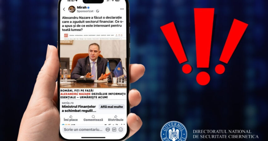 DNSC: Alertă privind o schemă de înșelăciune ce promovează o falsă platformă de investiții de stat, pretins legată de Ministerul Finanțelor 1 dnsc campanie frauduloasa care promoveaza o asa zisa platforma de investitii de stat asociata in mod fals cu ministerul finantelor 688784dd1602e