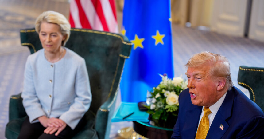 „Să ne înfrunțăm provocările”. Cum s-au estompat aspirațiile UE în disputa comercială cu Donald Trump 1 trebuie sa strangem din dinti cum s au redus ambitiile ue in razboiul comercial cu donald trump 68875f066c80a