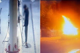 video barbat din capitala retinut dupa ce a incendiat masina fostei iubite suspectul filmat in timp ce umplea o sticla cu benzina 6884bb1da34b8