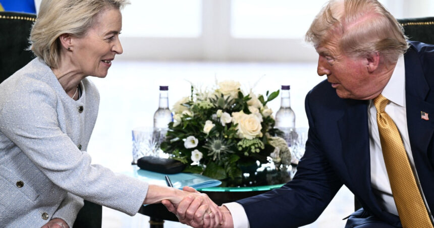Von der Leyen susține pactul UE-SUA privind tarifele: „O realizare remarcabilă”. Reacția industriei germane: „O rușine” 1 von der leyen apara acordul ue sua pe tarife cel mai bun pe care l am putut obtine industria germana nemultumita o umilinta 688734ca0d4cd