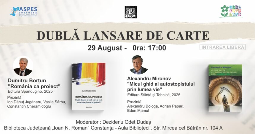 Alexandru Mironov și Dumitru Borțun: Dublă premieră literară la Biblioteca Județeană din Constanța 1 alexandru mironov si dumitru bortun dubla lansare de carte la biblioteca judeteana constanta 68b21fd0c8b88