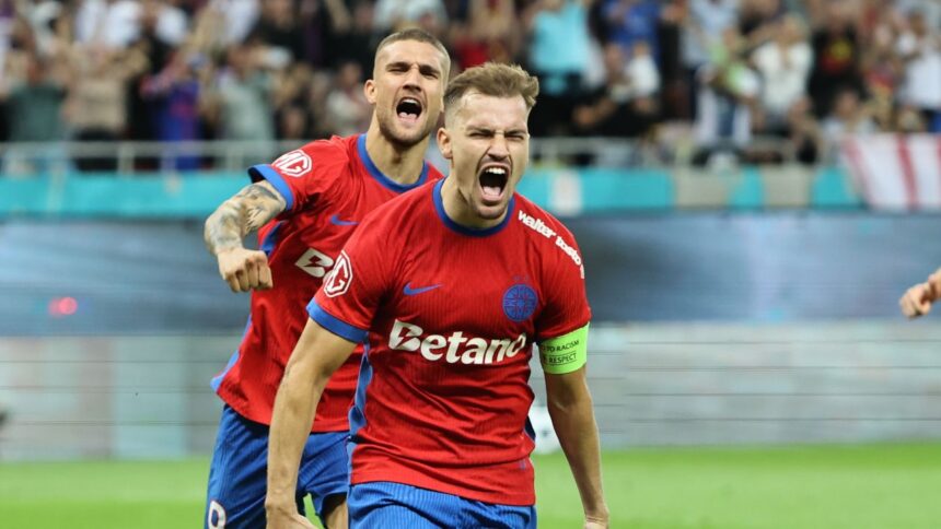 FCSB înfruntă Europa League cu forță: Roș-albaștrii cuceresc prima poziție! 1 capitolul la care fcsb a spulberat tot in europa league ros albastrii sunt pe primul loc 68b3087024238