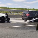 Două coliziuni în lanț pe Autostrada A2, la kilometrul 161, pe direcția București, cu 17 persoane afectate. 3 doua accidente rutiere in lant pe autostrada a2 la kilometrul 161 sens bucuresti 17 persoane au fost implicate 6895d96a202b8