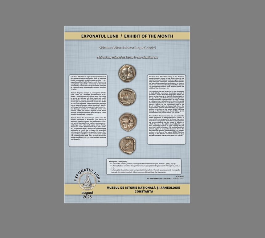 Descoperiri fascinante din august la Muzeul de Istorie Națională și Arheologie Constanța: didrahme emise la Istros în perioada clasică 1 exponatul lunii august la muzeul de istorie nationala si arheologie constanta didrahme batute la istros in epoca clasica 68a4b9fb9e9c3